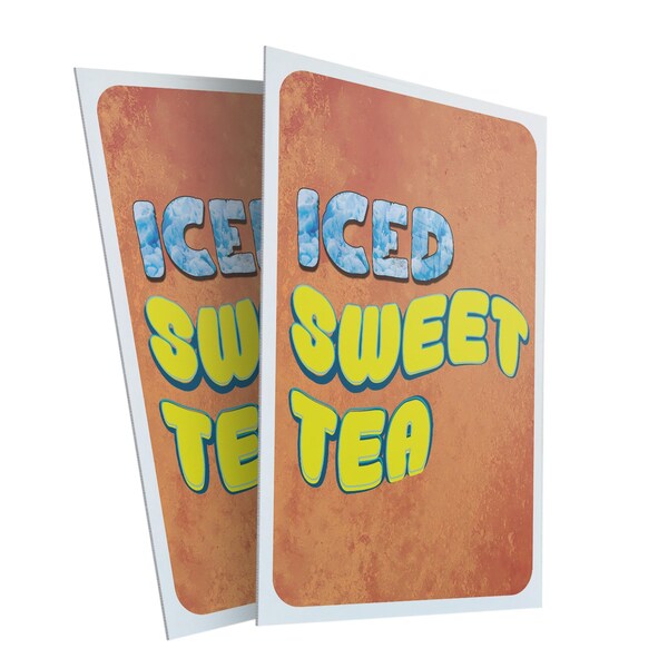 Signmission Iced Sweet Tea, Plastic Signs Only 24 Inch x 36 Inch, Corrugated Plastic, 2PK CSB-2436-2PACK-30397 - main