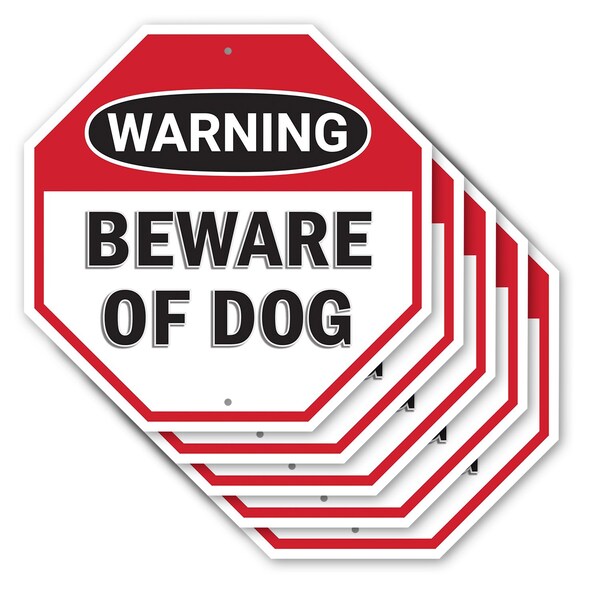 Signmission Warning Beware of Dog, 10 inch X 10 inch, Aluminum Metal Signs, 5PK OC-A-5Pack-10-337 - main