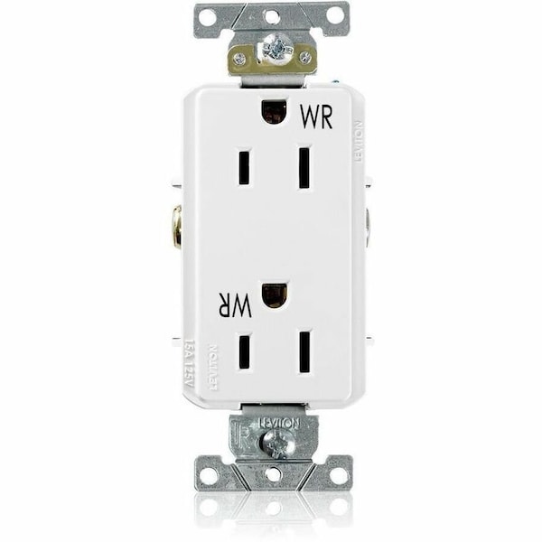 Leviton Plugs&Rcptcls, 15A, 125VAC, Wht, PBT, PK1 WTD15-W - main
