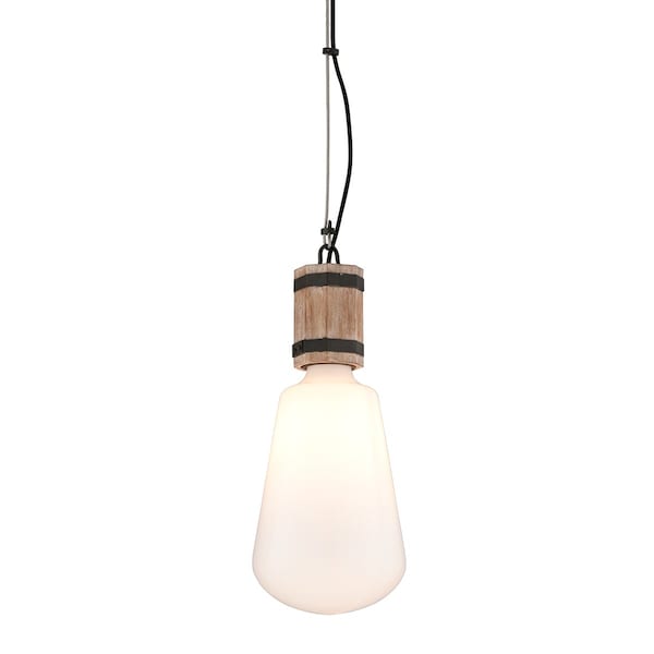 Troy Lighting Fulton 1 Light Pendant 9.5 In. Rusty Iron W Salvaged Wood F4552 - main