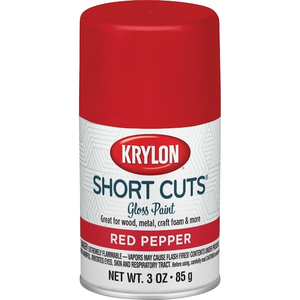 Krylon Short Cuts 3 Oz. High-Gloss Enamel Spray Paint Red Pepper SCS-033 - main