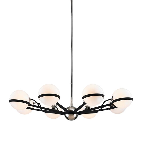 Troy Lighting Ace 8 Light Chandelier 37.75 In. Carbide Blk With Polished Nickel Accents F7164-TBK/PN - main