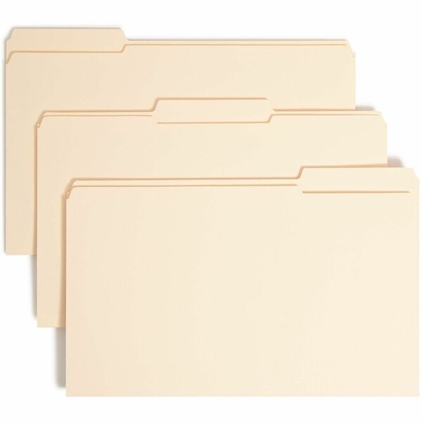 Smead TOP TAB 1-FASTENER FOLDERS, 1/3-CUT TABS, LEGAL SIZE, 11 PT. MANILA, 50PK 19534 - main