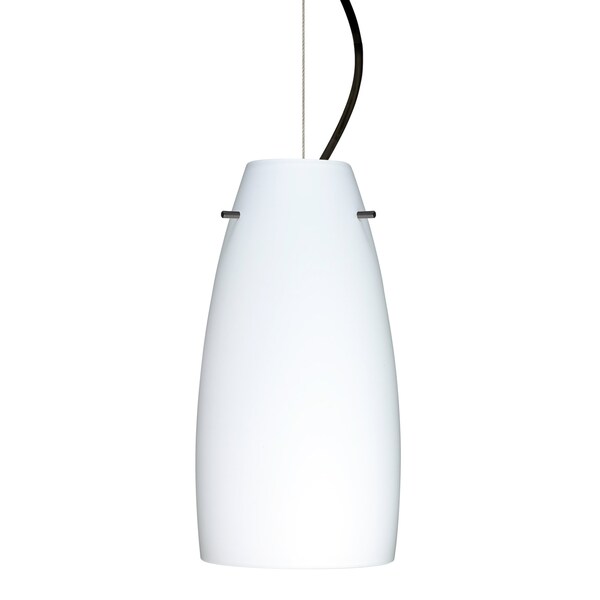 Besa Lighting Besa Tao 10 Pendant, Opal Matte, Black Finish, 1x 9W LED 1KX-151207-LED-BK - main