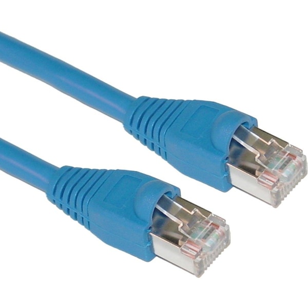 Cable Wholesale Shielded Cat5e Blue Copper Ethernet Cable, F/UTP, Snagless/Molded Boot, POE Compliant, 14 foot 10X6-56114 - main