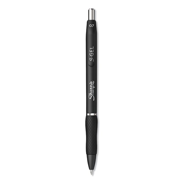 Sharpie S-Gel High-Performance Gel Pen, Retractable, Medium 0.7 mm, Black Ink, Black Barrel, PK12 PK 2096159 - main