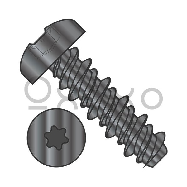 Oxoxo 4-24X1/2 #3HD Six Lobe Pan High Low Screw Fully Threaded Black Oxide, 10000PK 486688 - main