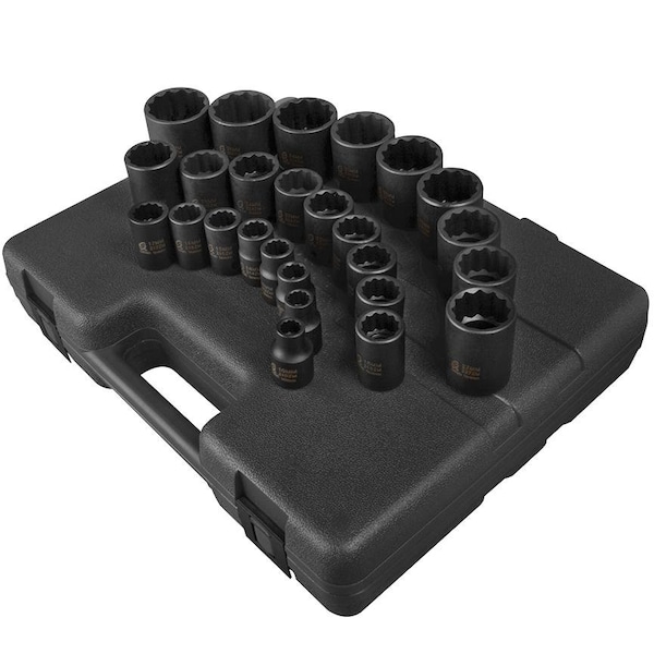 Sunex 1/2 in Drive Metric 12 Point Standard 26-Piece Impact Socket Set 2826 - main