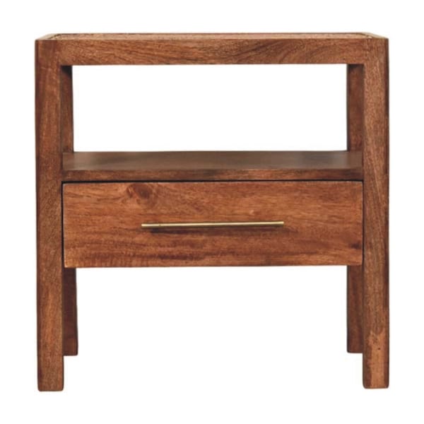 Homeroots 22" Brown Solid Wood One Drawer Nightstand 701710 - main