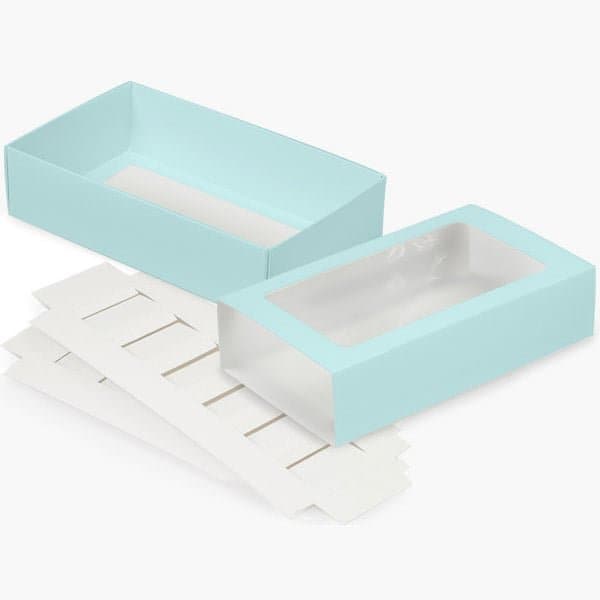 Nashville Wraps Aqua Macaron Cookie Box Set, 8.25x5x2, 10PK MCDAQM - main