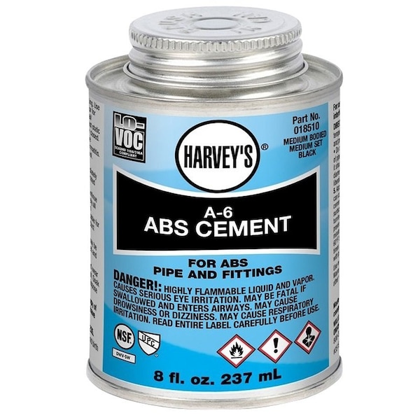 Wm H Harvey Co Cement Black ABS Harvey 8oz 018510-24 - main