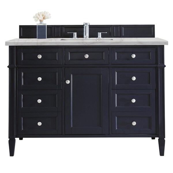 James Martin Vanities Brittany 48'' S Vanity, Victory Blue w/ Victorian Sil Silestone Top w/FreePower Wireless Charger 650-V48-VBL-FVSL - main