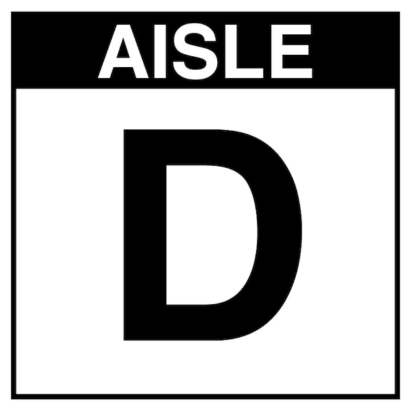 5S Supplies Warehouse Aisle D Sign - 16in x 16in - DOUBLE - NONE - PVC AISLE-D-16X16-DOUBLE-NONE - main