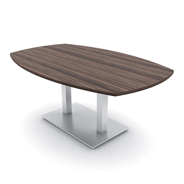 Skutchi Designs Arc Boat Conference Table, 45 in W, 72 in L, Brown HAR-ABOT-48x72-DOU-H3041 - main