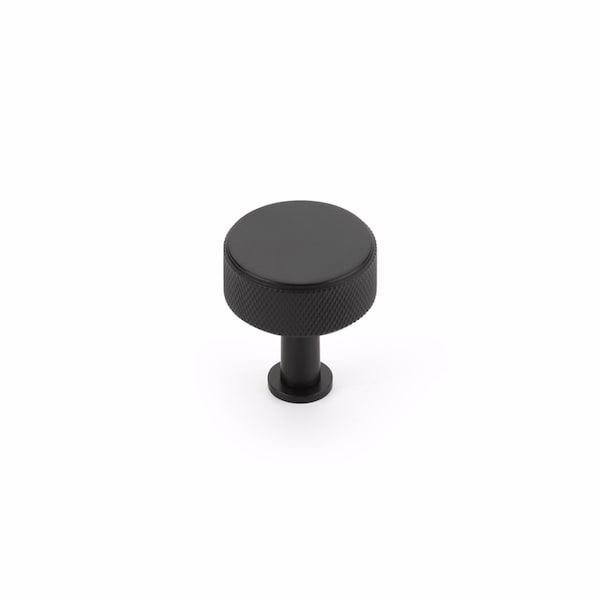 Schaub 1-1/4in Center to Center Pub House Knurled Cabinet Knob Matte Black Finish 5002-MB - main