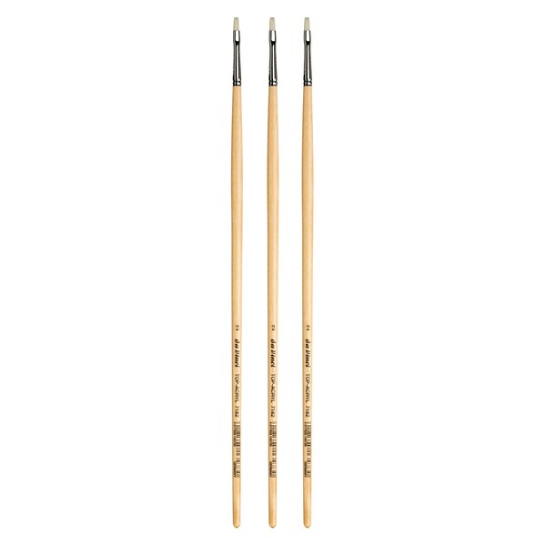 Da Vinci TOP-ACRYL Bright White Brush, Synthetic, Acrylic & Oil, Flat, Series 7182, Size 2, 3PK VA-7182_2 - main