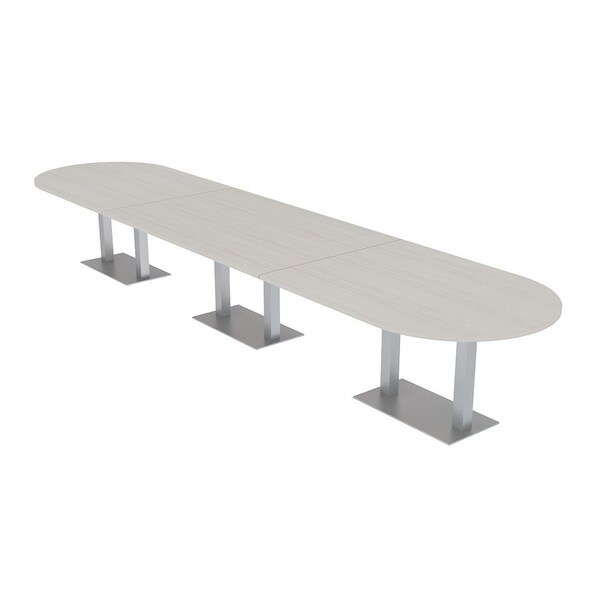 Skutchi Designs Racetrack Conference Table With Power Unit, 48 in W, 192 in L, Ivory HAR-RAC-48X192-DOU-K458-NA - main