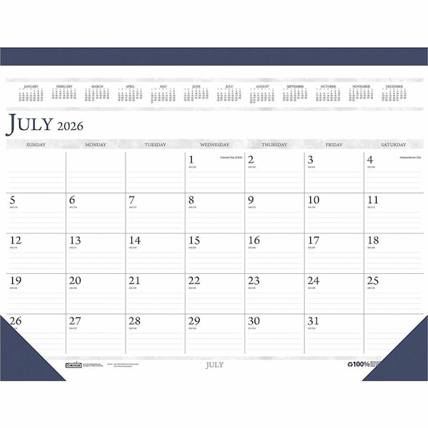 House Of Doolittle Academic Desk Pad, 18 1/2in. x 13in., 2PK 1556 - main