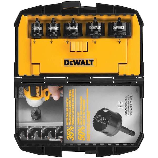 Dewalt TOUGH CASE(R)5 Pc. Set (includes 3/4", 7/8", (2) 1-1/8", 1-3/8") D1800IR5 - main