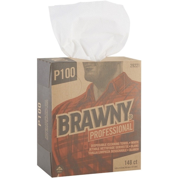 Brawny Disposable Wipes, 8" x 12-1/2", 20 Pack, 148 Sheets/ Pack 29221 - main