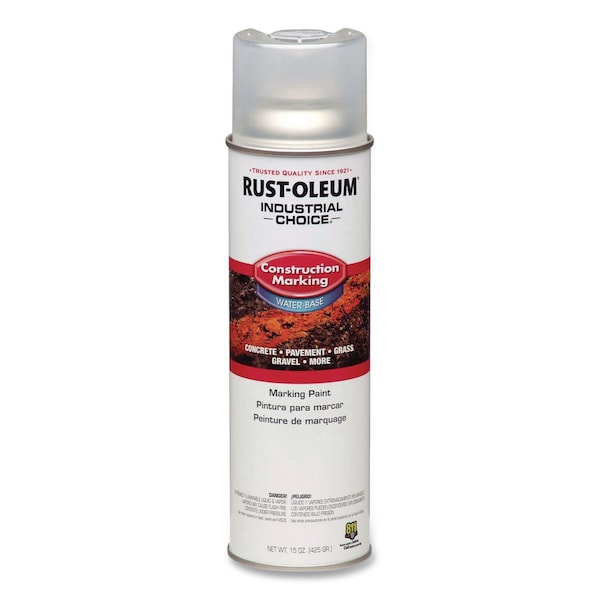 Rust-Oleum IC M1400 System Water-Based Construction Marking Paint, Gloss Clear, 17 oz Aerosol Can, 12PK 264693 - main