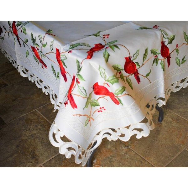 Sinobrite 68 x 90 in. Cardinal on HolyTablecloth H9368-68x90 - main