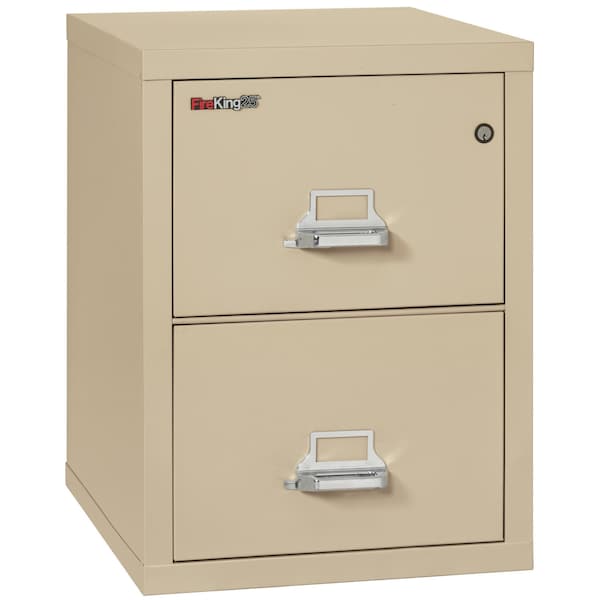 Fireking 12-3/16" W 2 Drawer Fire-Resistant Vertical File Cabinet, Parchment, Letter 2-1825-CPA - main