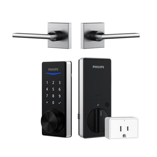 Philips Bluetooth Touchscreen Smart Deadbolt with Wi-Fi Bridge with Lever DDL24015HBGLSN - main