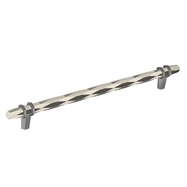 Amerock London 10-1/16 in 256 mm Center-to-Center Polished Nickel/Black Chrome Cabinet Pull BP36664PNBCR - main