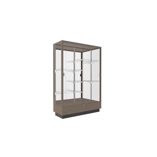 Ghent Heritage Wood Display Case, Driftwood Hardwood, Mirror Back, 70''H x 48''W x 18''D 891M-MB-D - main