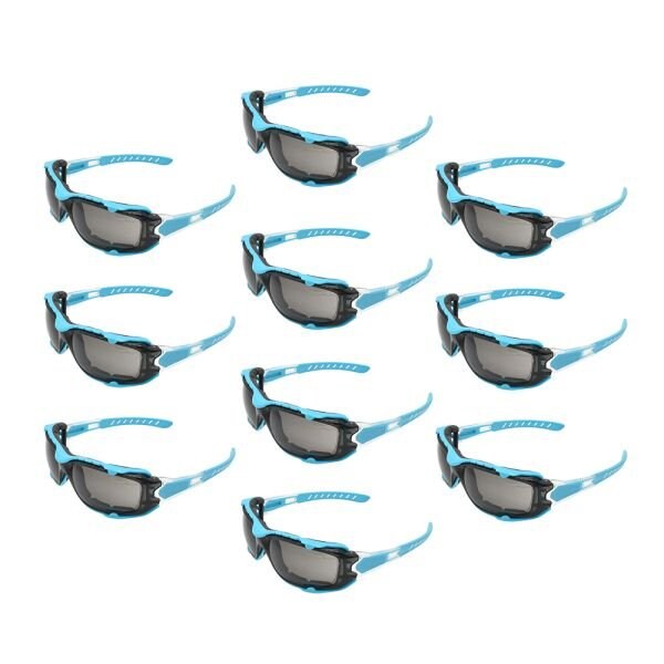 Interstate Safety Full-Seal Safety Glasses with Smoke Mirror Lens and Removable EVA Foam Gasket, Blue, 10PK 40256-BX - main