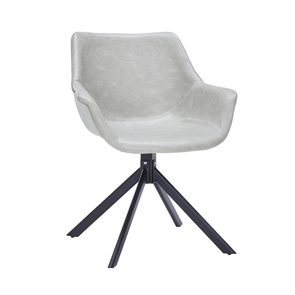 Leisuremod Markley Modern Leather Dining Swival Arm Chair in Light Grey ESCBL-26-LGR - main