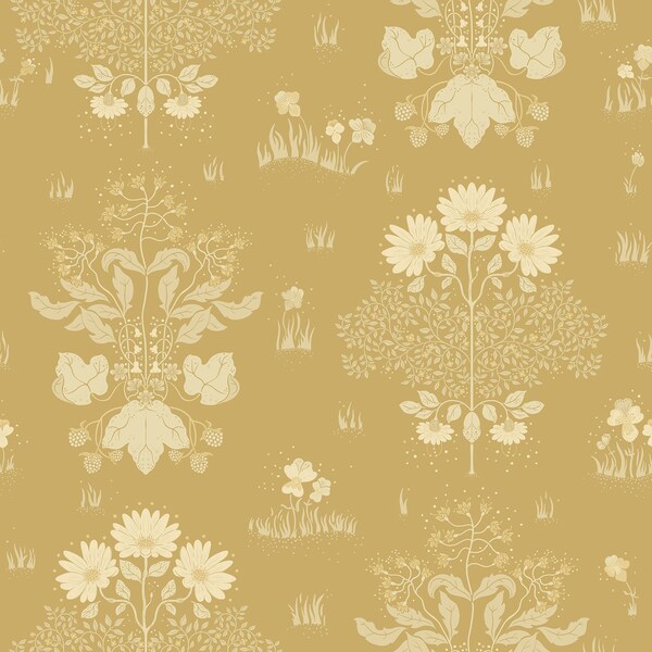 A-Street Prints Elda Gold Delicate Daisies Wallpaper 4080-83135 - main