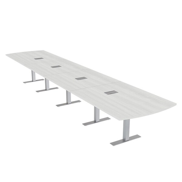 Skutchi Designs 18 Person Conference Table With Power Unit | 18' Arc Rectangle Table | Harmony Series HAR-AREC-48X216-T-WA7976-ESIL - main