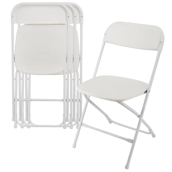 Elama 4 Piece Plastic Folding Chair in White ELM-L003W - main