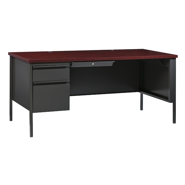 Hirsh Left-Hand Single Pedestal File Office Desk W/ Center Drawer, 30 in D X 29.5 in H, 66 in W X 20099 - main