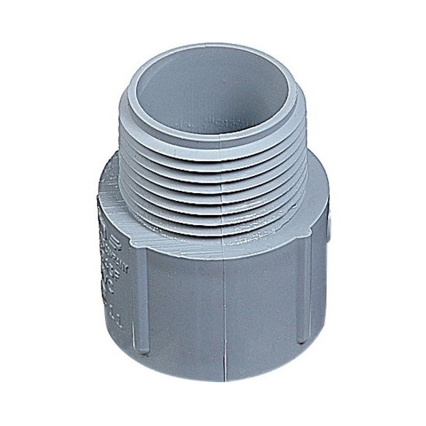 Carlon Conduit Fitting Adapter, 1/2 in, Threaded, PVC, PVC Coated, Gray E943D - main