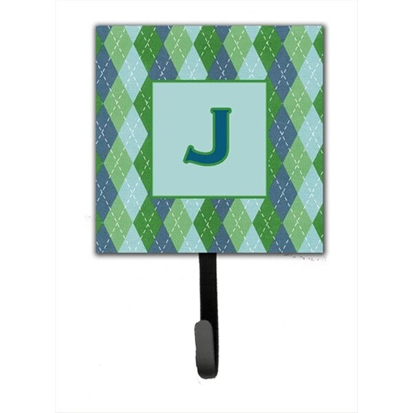Carolines Treasures Letter J Initial Monogram - Blue Argoyle Leash Holder Or Key Hook CJ1020-JSH4 - main