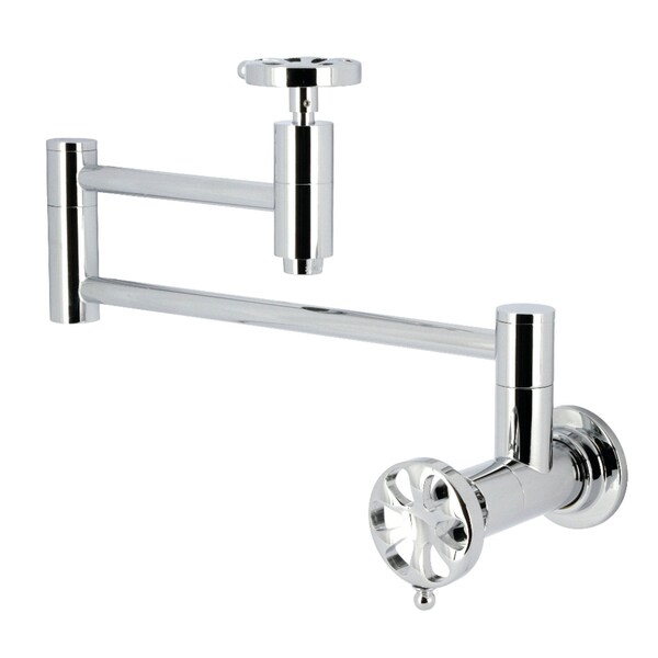 Kingston Brass Wall Mount Pot Filler Faucet, Polished Chrome KS8101RX - main