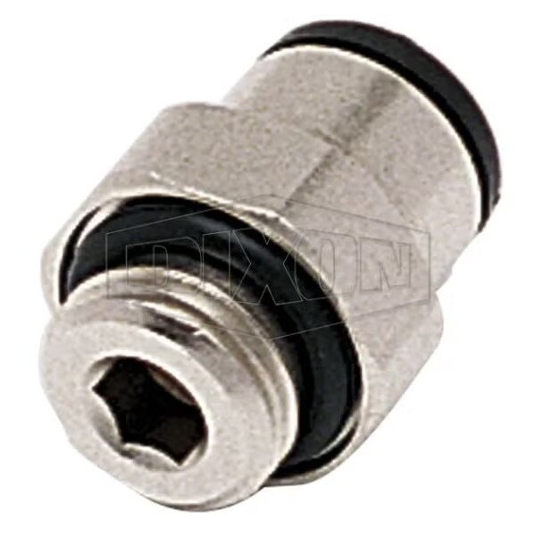 Dixon Push-In Connector, 1/4 in x 6 mm Nominal, Male BSPP x Tube, 290 psi Pressure, Brass, Domestic 31010613 - main