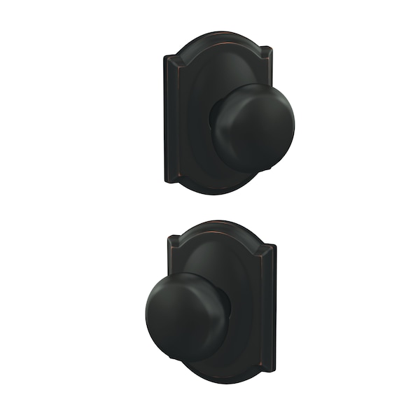 Schlage Residential Schlage Custom Plymouth Knob with Camelot Rose Passage and Privacy Lock with 16600 Latch and FC21PLY716CAM - main