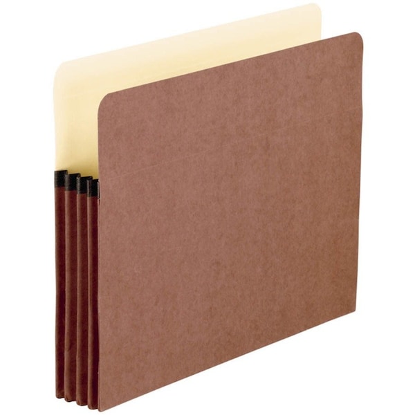 Pendaflex Earthwise 100 Percent Recycled Paper Expansion File Pocket 3 .5 in. Expansion Letter Red Fiber E1524E - main