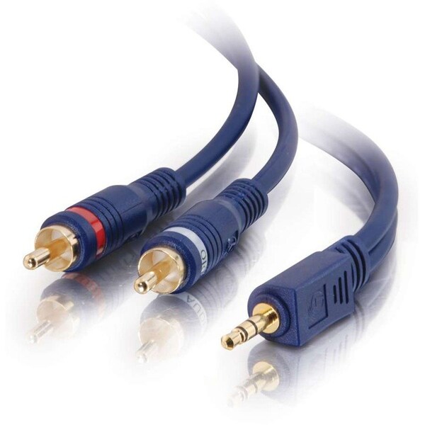 C2G 25FT VELOCITYANDTRADE; ONE 3.5MM STEREO MALE TO TWO RCA STEREO MALE Y-CABLE 40616 - main
