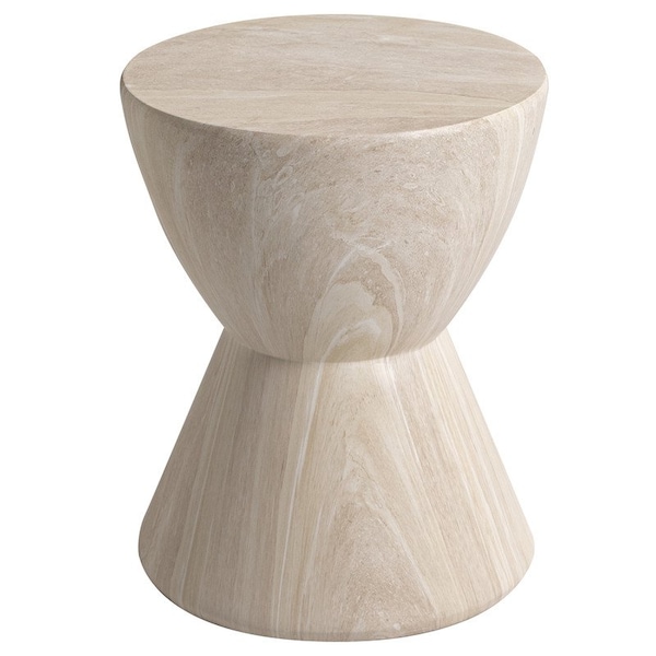 Leisuremod Loft Modern Fiberstone Hourglass Side Table, Weather-Resistant, Fully Assembled LST14SM - main