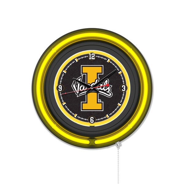 Holland Bar Stool University of Idaho 15 Double Neon Wall Clock Clk15BK - main