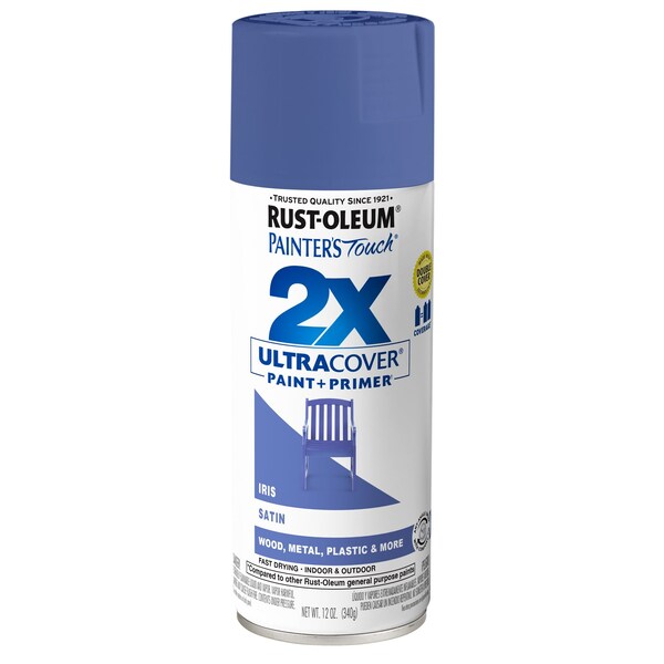 Rust-Oleum 2X Ultra Cover Spray Paint, Iris, Satin, 12 oz 383202 - main