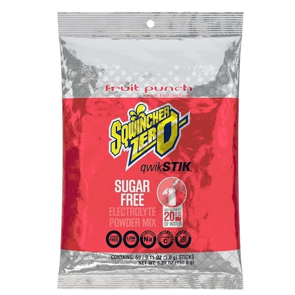 Sqwincher Sqwincher Qwik Stik ZERO Series Drink Mix, Sugar-Free, Powder, Fruit Punch Flavor, 0.11 oz Stick 159060102 - main