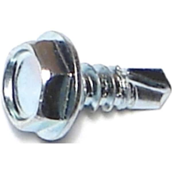 Midwest Fastener Self-Drilling Screw, #10 x 1/2 in, Zinc Plated Steel Flange Hex Head External Hex Drive 10278 - main