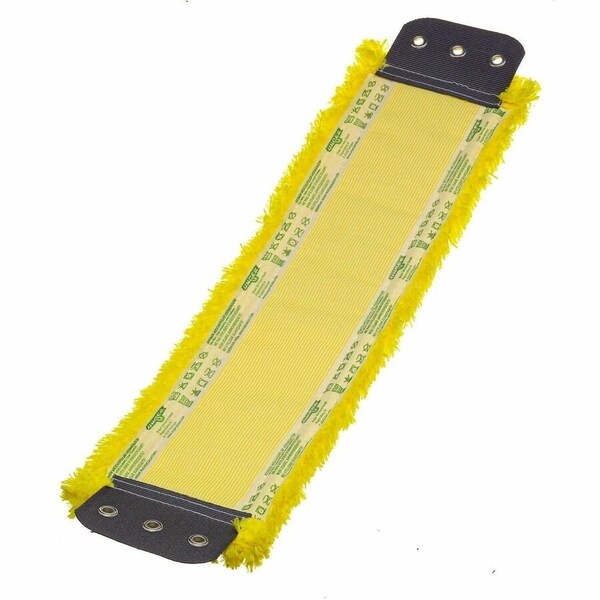 Unger 16 in L Flat Mop Pad, 16 oz Dry Wt, Clamp On Connection, Cut-End, Yellow, Microfiber MM40Y - main
