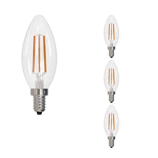 Bulbrite LED Filament 5W, Dimmable B11, Clear Glass, E26 Base, 2700K, 750 Lm, 4PK 862855 - main